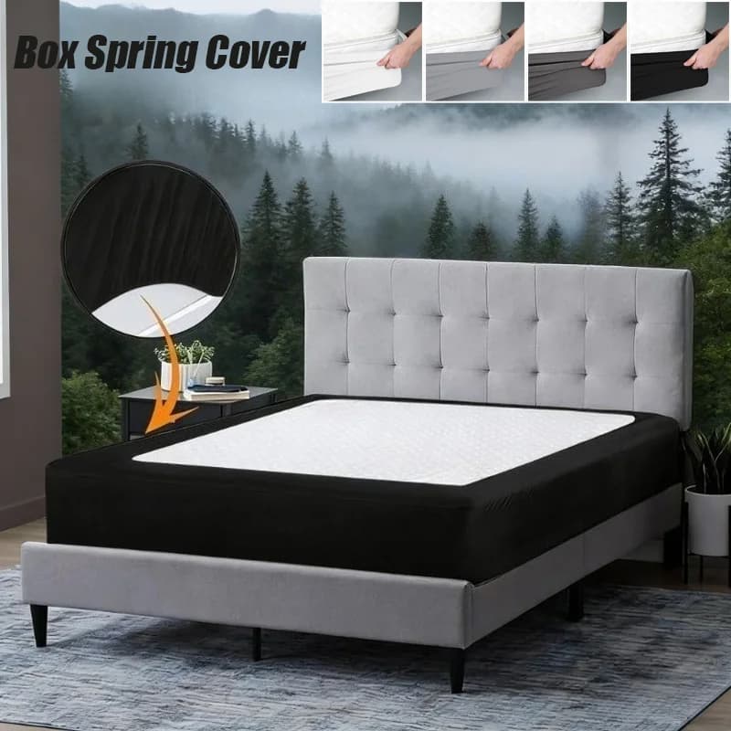 1PC Luxury Solid High-Elastic Soft Knit Bed Base Cover Ultra Deep Elastic Wrap All-Around Bed Base Protector Easy Fit Bed Spread