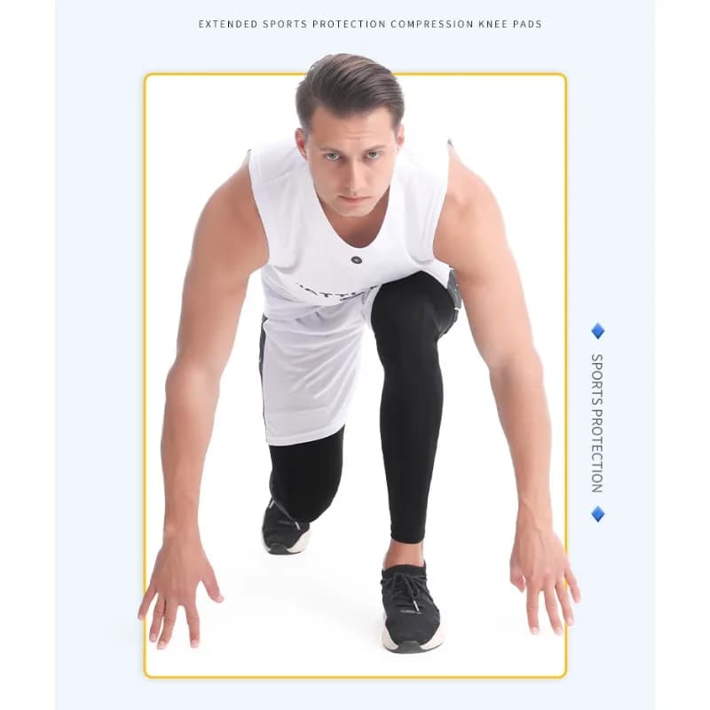 Ginocchiere sportive Manicotto di compressione per uomo Basket Calcio Corsa Ciclismo Protezione delle gambe Sicurezza sportiva Body Building