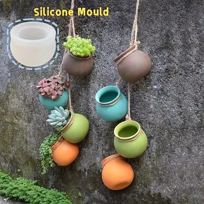 Silicone Flower Pot Molds, Resin Molds, Epoxy Molds, Scented Candle Molds, Small Succulent Flower Pots, Wall Hanging Flower Pots, Vintage Pottery Molds, Handmade DIY Container Molds, Epoxy Resin Making Molds