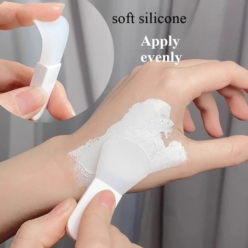 Mini silicone facial mask brush handle, soft head, individual package, short type of smear type cosmetic brush, facial beauty tool