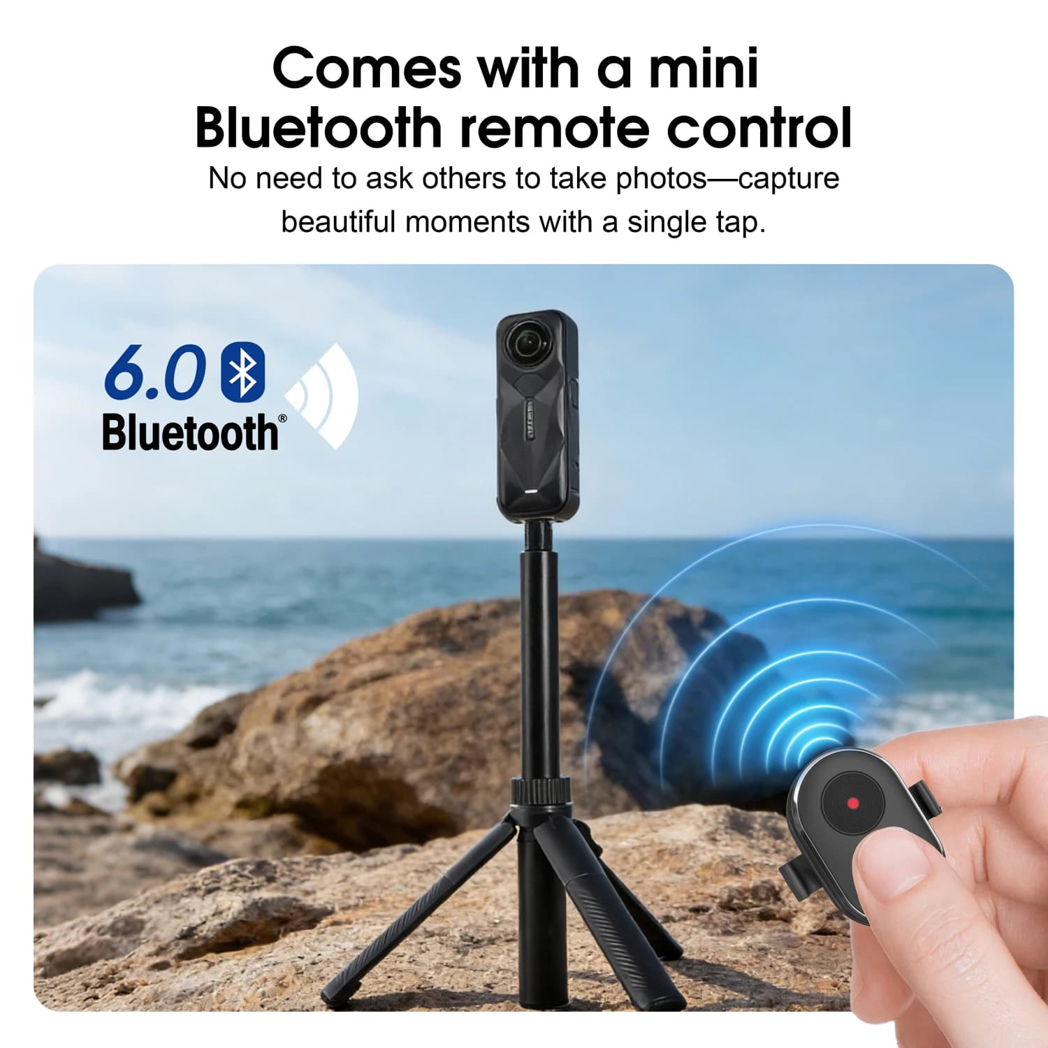 360 ° Asta Selfie con Funzione Bullet Time e Telecomando per DJI OSMO 360 Insta360 X5/4 Air 75/90 ° Bastone invisibile rotante per Vlog