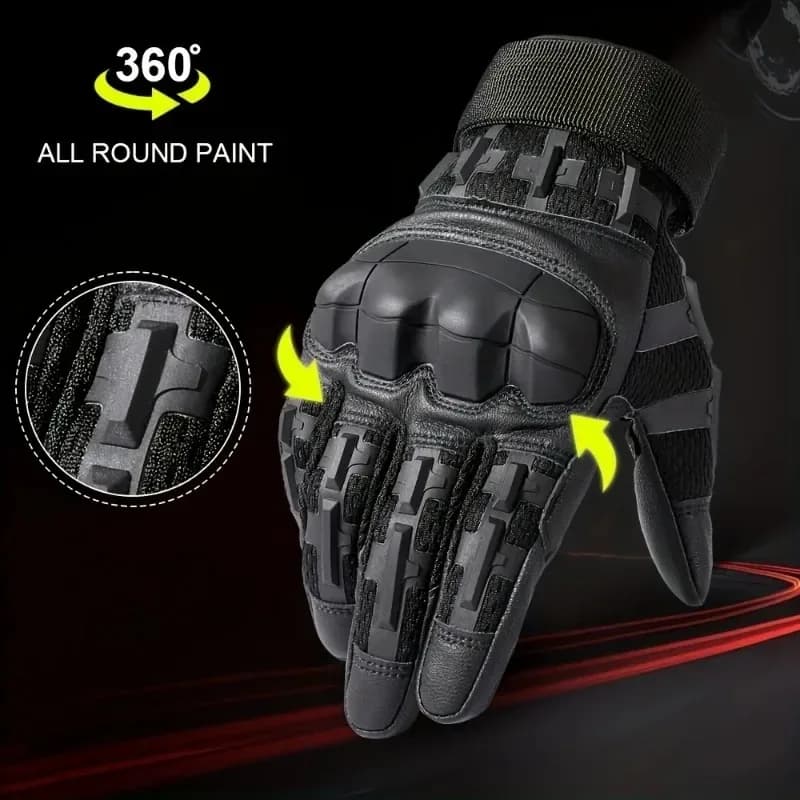 Guanti sportivi da esterno con touch screen, da moto, da uomo, in nylon, antiscivolo, antiurto, con cinturino da polso regolabile per ciclismo e arrampicata