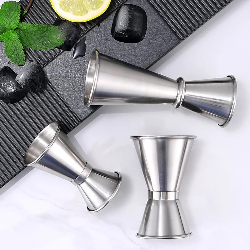 Misurino per Cocktail e Vino 30/60ml, Shaker in Acciaio Inox, Jigger Doppio per Misurare Liquori, Accessorio da Bar e Cucina