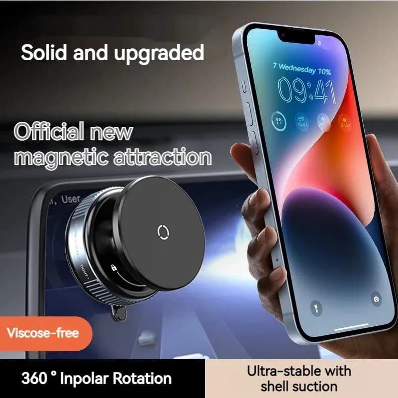 Supporto magnetico universale per telefono da auto sottovuoto 360 ° Supporto per doccia da bagno con specchio a ventosa con rotazione per iPhone Samsung Xiaomi