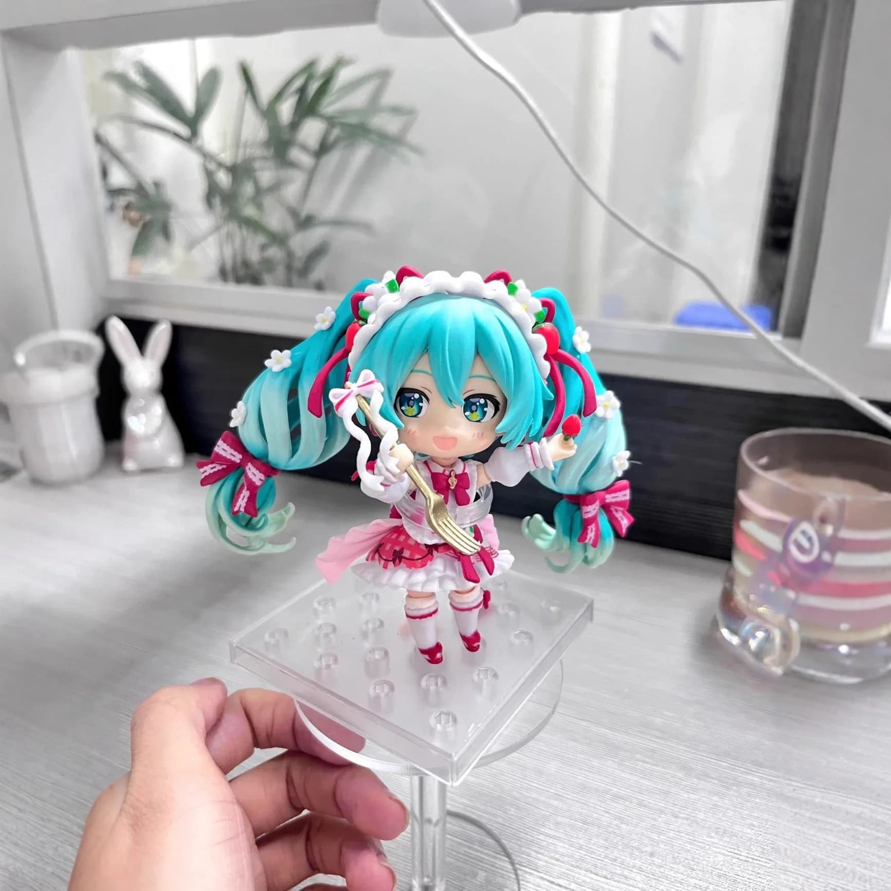 10 CM Nuovo Anime Hatsune Miku Q versione Volto intercambiabile kawaii Action Figure PVC Modello Giocattoli Doll Desk Decor Regali