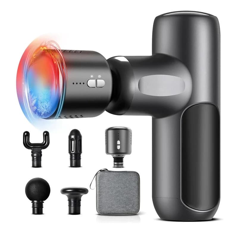 Mini Hot and Cold Massage Gun Deep Tissue Percussion Massager Brushless Motor Portable Cordless Muscle Recovery Body Massager