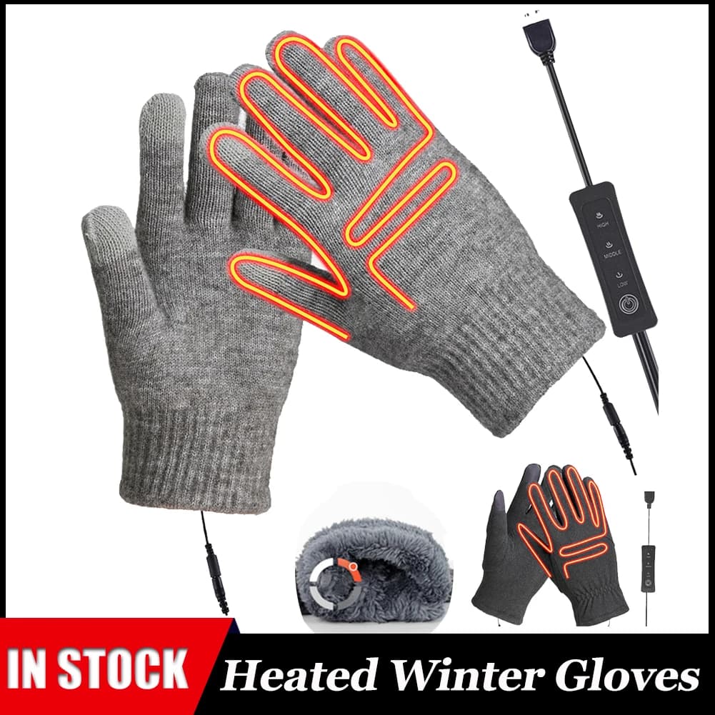 USB heated gloves Winter touchscreen gloves at 3 temperatures Electric heaters for men, skiing, cycling, motorcycle and driving
