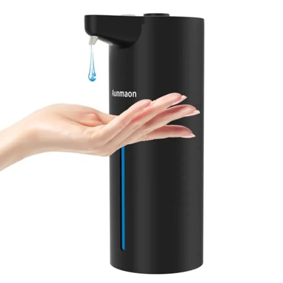 Dispenser di Sapone Automatico Senza Contatto, Mani Libere, Volume Regolabile, Lunga Durata della Batteria, Compatibile con Sapone Liquido Denso e Liquido Sottile