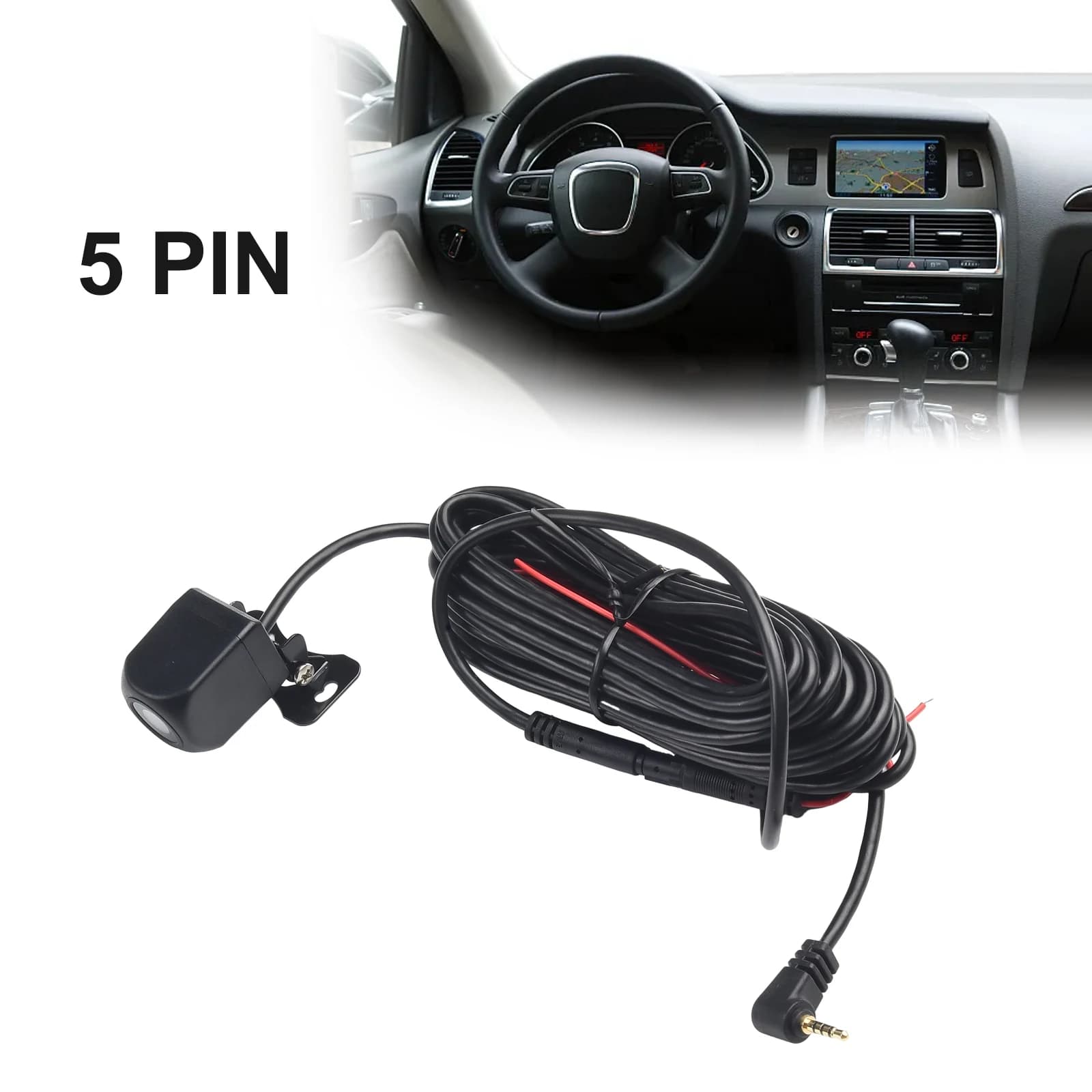 DVR Camera for Auto with Rear Vision 720p, 5 Pin 2.5mm, Waterproof AHD H65, High Definition Chip, Glass lens 170 Grades