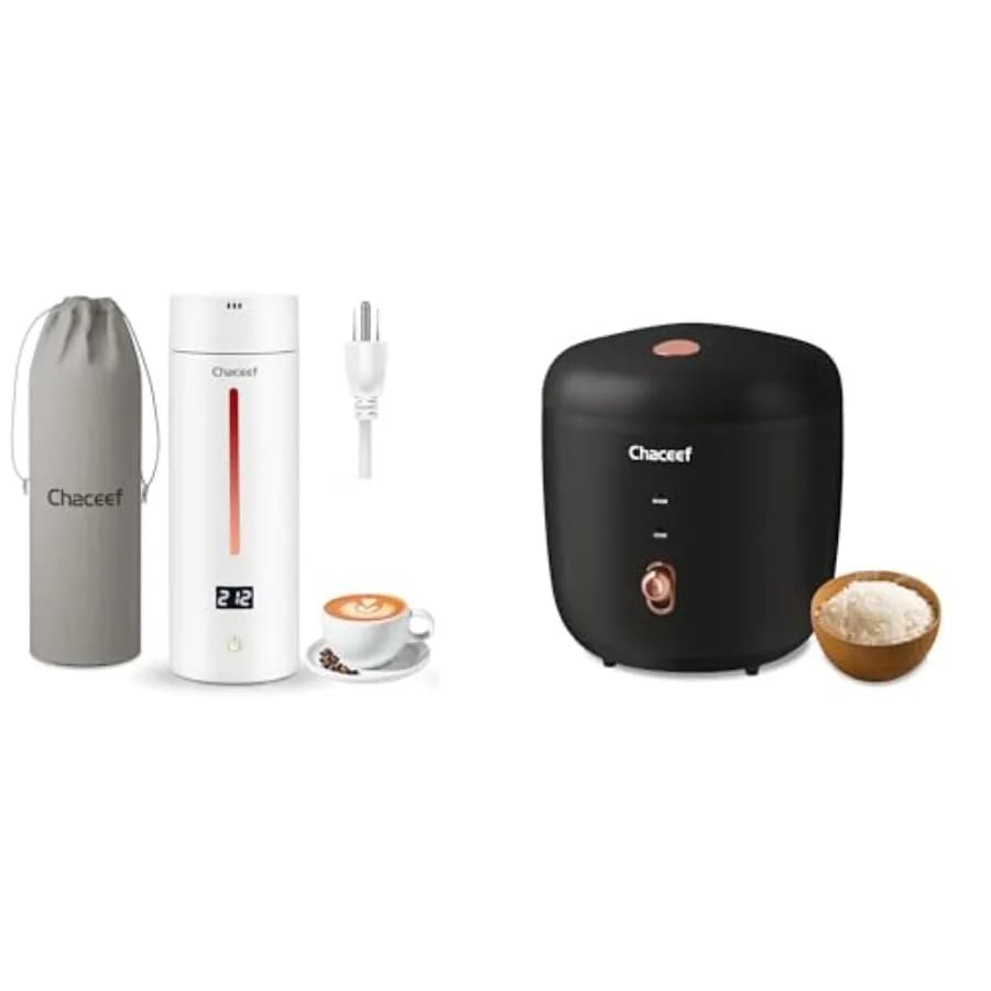 Mini cuociriso da 1,2 litri e bollitore elettrico da viaggio da 350 ml