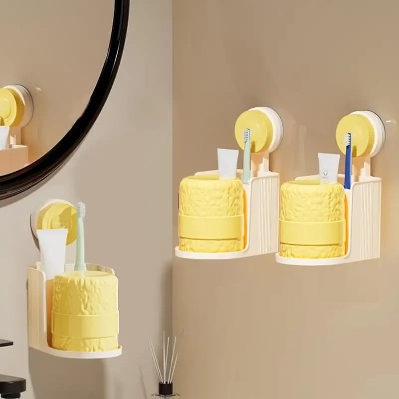Wall Toothbrush holder Glass and toothpaste Electric space saving brush holder for home