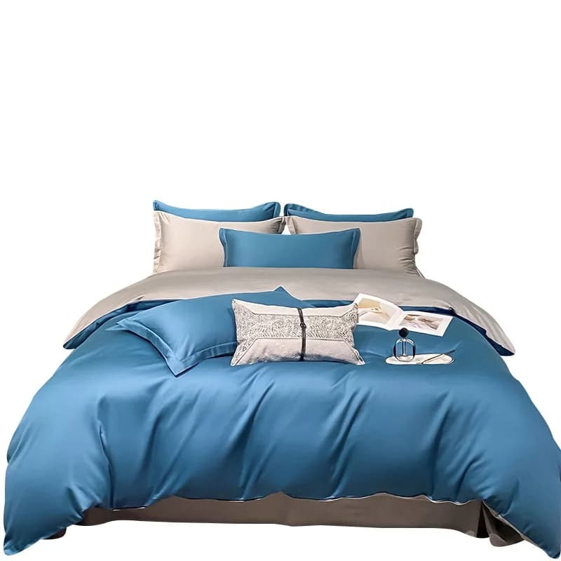 Set di Biancheria da Letto in Cotone Satinato 300TC, 4 Pezzi, Misura King Size, Copripiumino e Federe Personalizzabili