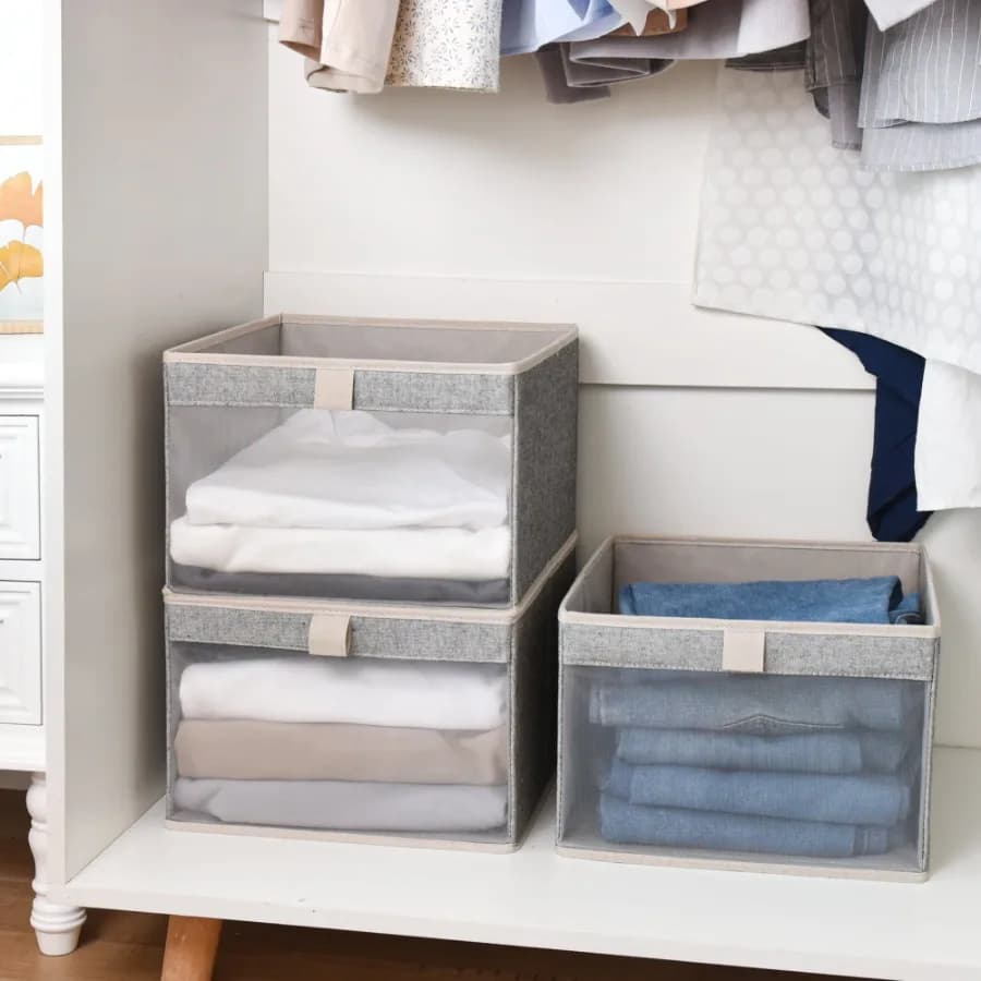 3-Pack Decorative Fabric Storage Boxes for Organized Closets Dorms and Living Rooms - Stylish and Versatile Storage Solution