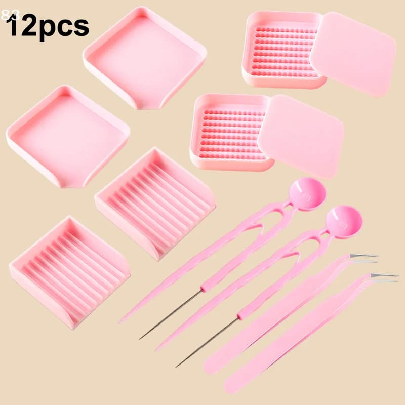 12 pezzi per fai da te per perline fusibili da 2,6 mm kit vassoio artigianale perline portatili leggere set di strumenti artigianali strumenti di smistamento vassoio organizzatore