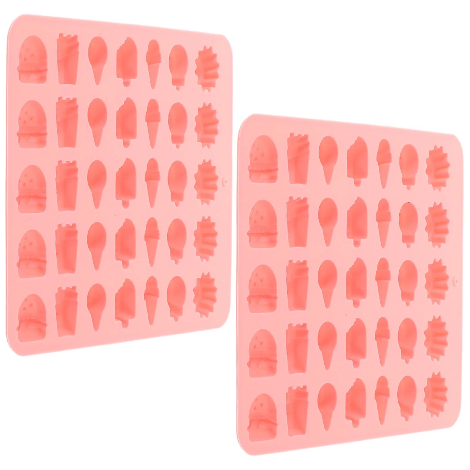 Set di 2 Stampi in Silicone per Cioccolato, Gelato, Hamburger e Sole, Creativi per Decorazione Dolci e Pasticceria Fai-da-Te