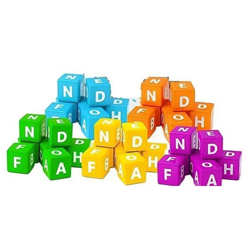 Il miglior gioco di parole con i dadi mescolati per 2-5 giocatori, divertente gioco da tavolo con dadi a tema Scrabble, gioco per feste in famiglia per esercitare il cervello