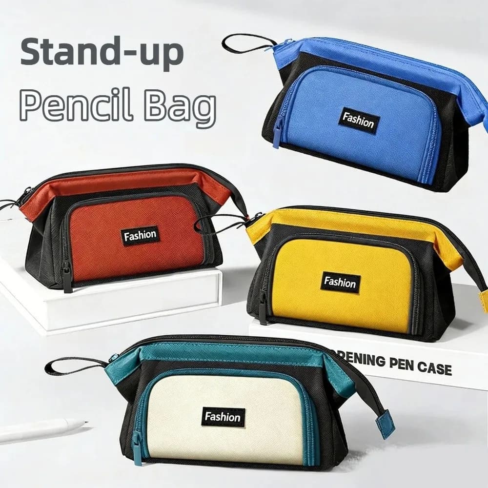 Nuovo astuccio portapenne dal design verticale in tessuto Oxford impermeabile, astuccio portapenne di grande capacità, borsa porta penne multistrato, articoli scolastici