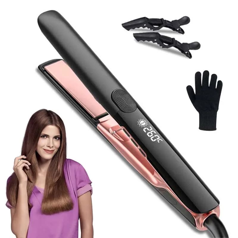 Piastra per capelli professionale in ceramica agli ioni negativi, piastra per capelli elettrica a riscaldamento rapido, piastra per styling da salone
