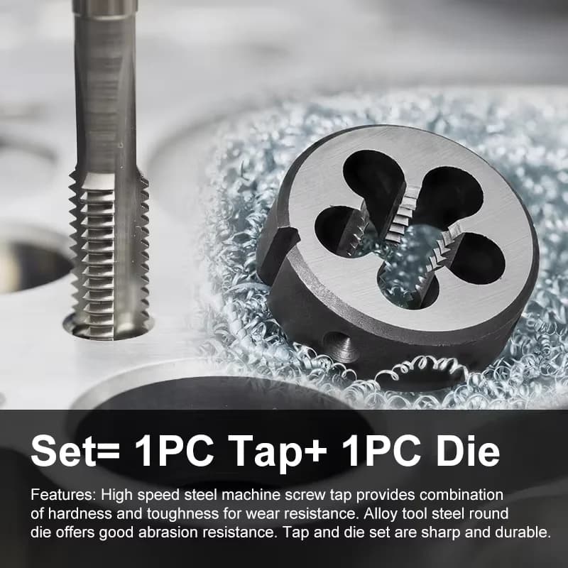 CMCP UNC UNF UNEF UN Right Hand Thread Tap And Die Set 2pcs HSS Hand Tap Drill Bit 5/16 3/8 7/16 1/2 5/8 3/4-18 20 24 28 40