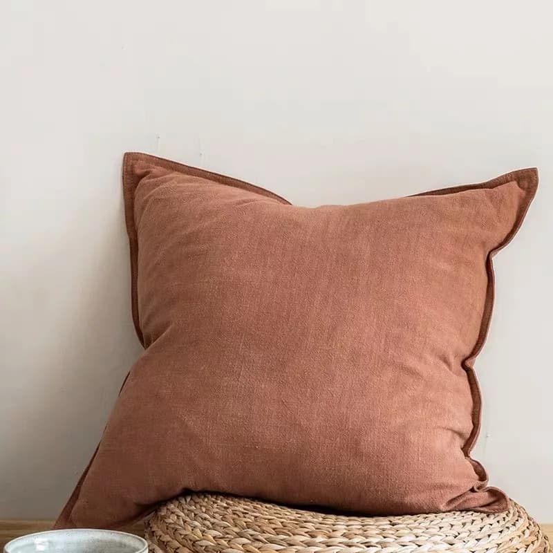 Solid Color Cotton and Linen Pillow Lining Lining, pillowcase for sofa, living room, bed, chair, home decorations, no central cushion lining, washable