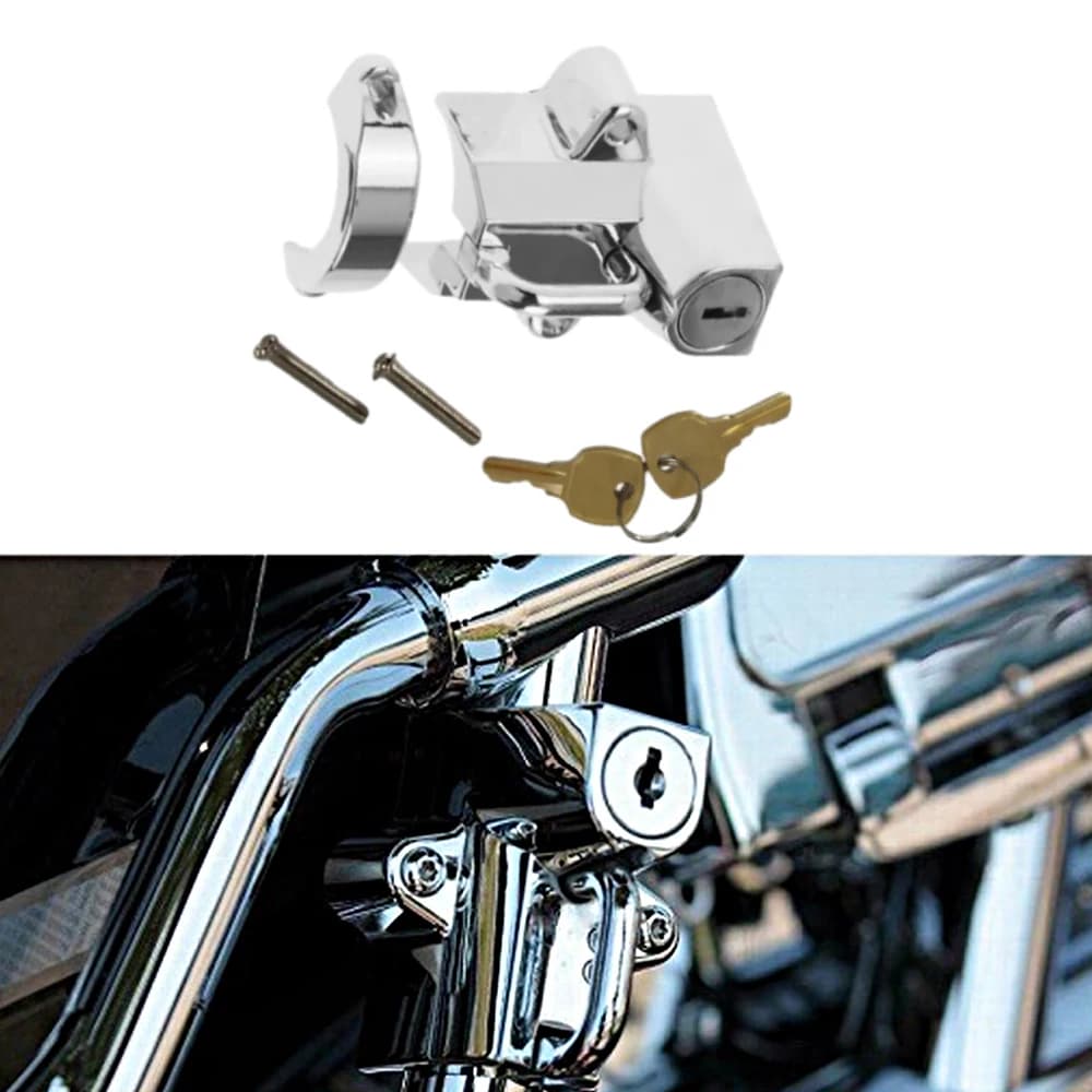 Motorcycle Helmet Lock Anti Theft For Harley Davidson Street Glide Touring 22-32mm Handlebar Fixed Security Accessories