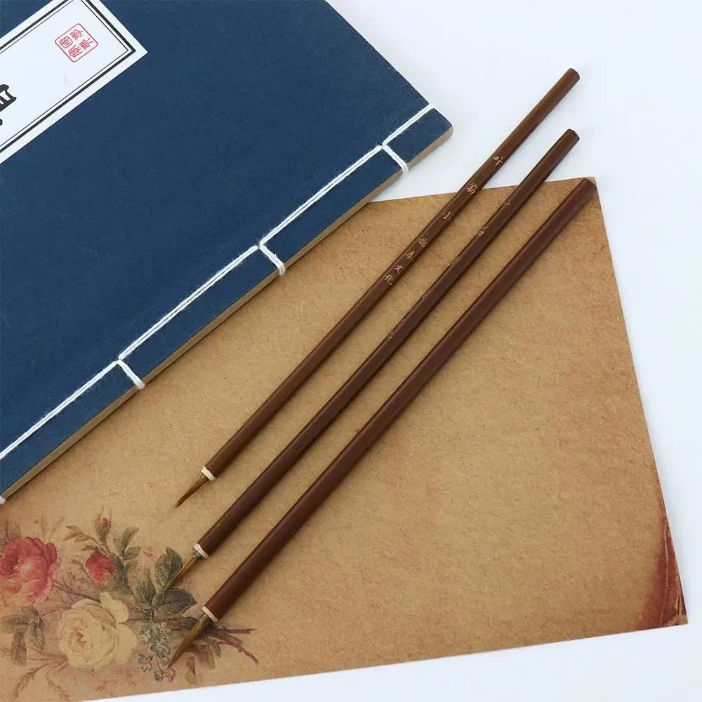 3pcs/set Stationery Art Weasel Hair Brush Pen Paint Brush Hook Line Pen Calligraphy Brush