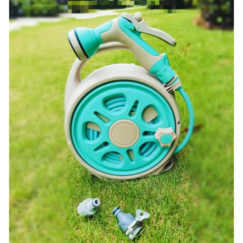Mini Avvolgitubo, Carrello Porta Tubo da Giardino, Ugello Spray ad Alta Pressione, Organizzatore per Tubi, Set per Lavaggio Auto