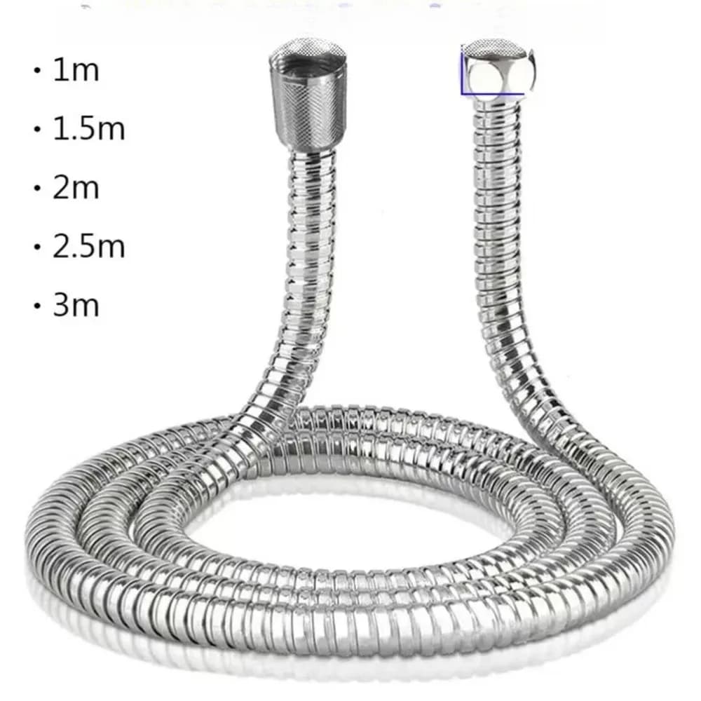 Tubo flessibile in acciaio inossidabile per doccia - Tubazione impermeabile per bagno - 1-3 metri - Accessori per il bagno