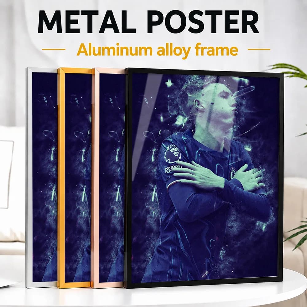 Cole Palmer Celebration Digital Framed Aluminum Metal Poster Customized Photo Inspirational Hero Style Wall Art For Sports Bar