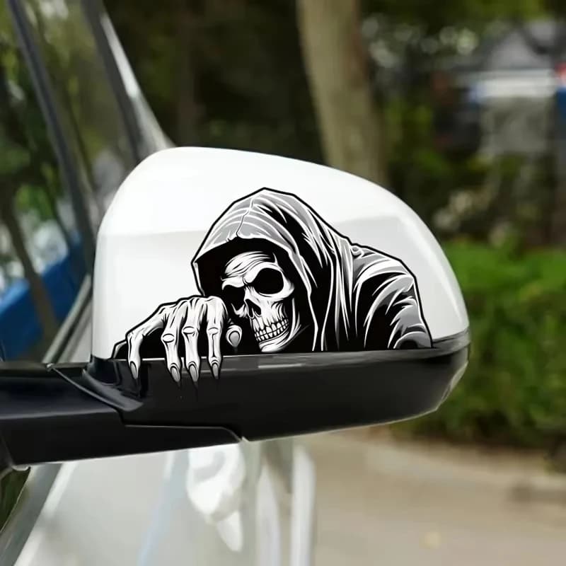 1PC Unique Grim Reaper Peeking Decal, Trendy for Cars, Laptops, Skateboards, Water Bottles, Phone Q11