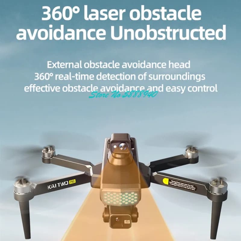 Aggiornato 8K ESC Brushless GPS Ritorno Schermo da 5,6 pollici FPV Telecomando Drone 5G 3Axis Gimbal 360 ° Quadricottero RC per evitare ostacoli
