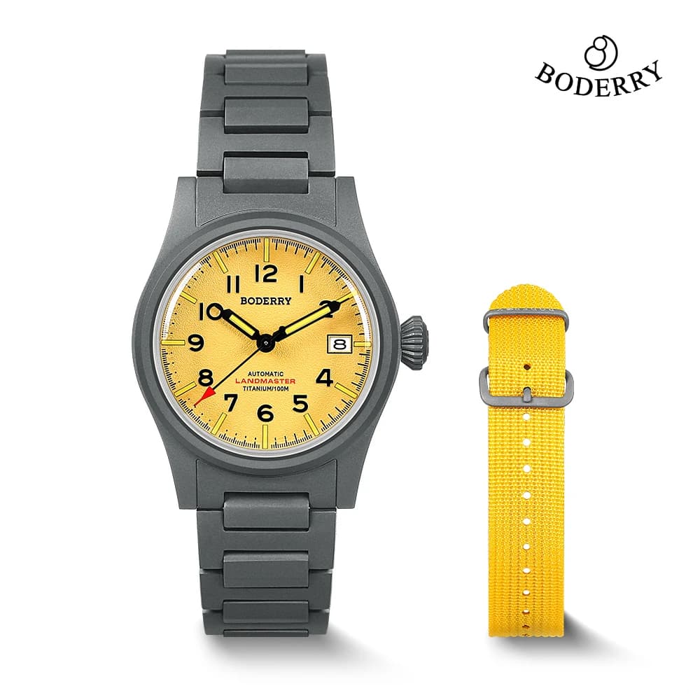 Automatic mechanical wrist watch Boderry LANDMASTER in Titanium, 100M waterproof, for diving and outdoor sports, for men