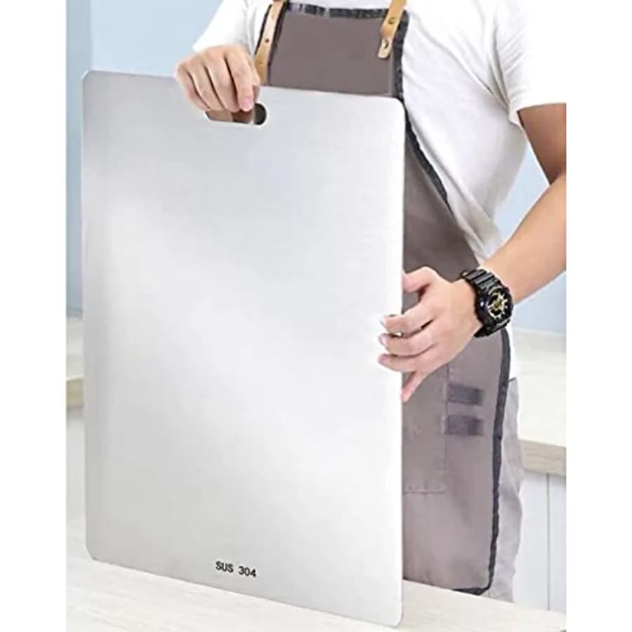 Tagliere Extra Large 23.6"Lx 19.3"W in Acciaio Inox 304 per Carne, Verdura, Frutta, Pesce, Formaggio, Facile da Pulire