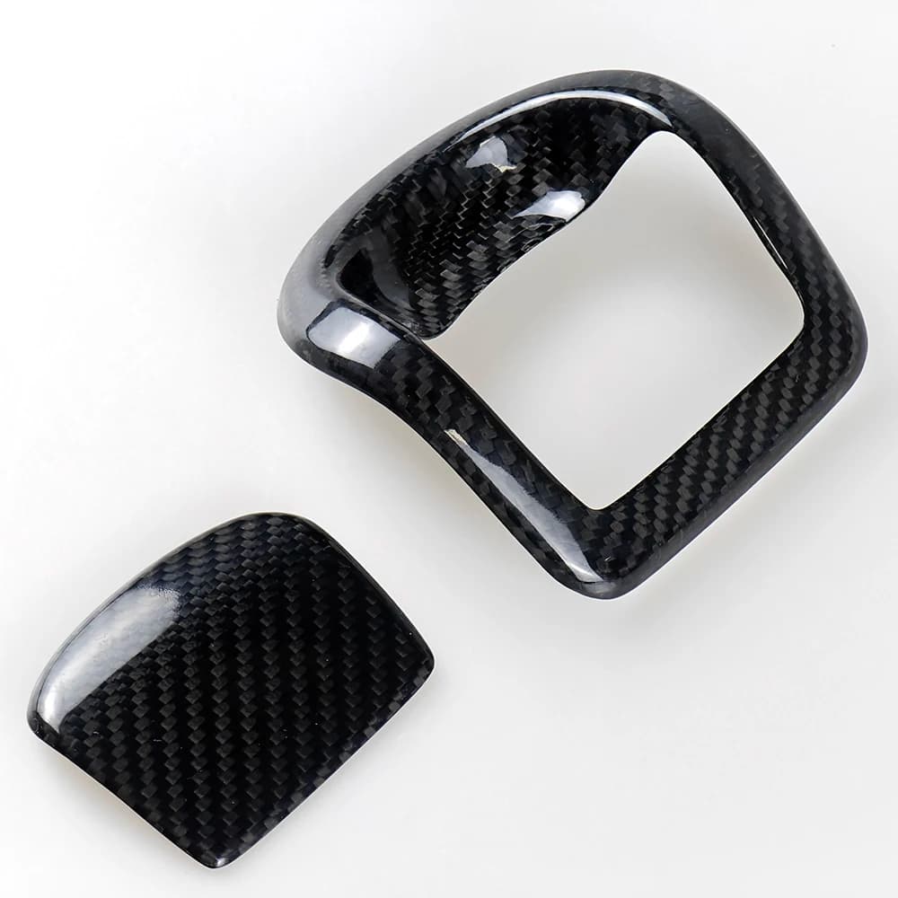Genuine Carbon Fiber Material 3K Twill Seat Handle Cover Stick On Type For Fiat Abarth 500 595 695 4 Pieces Set