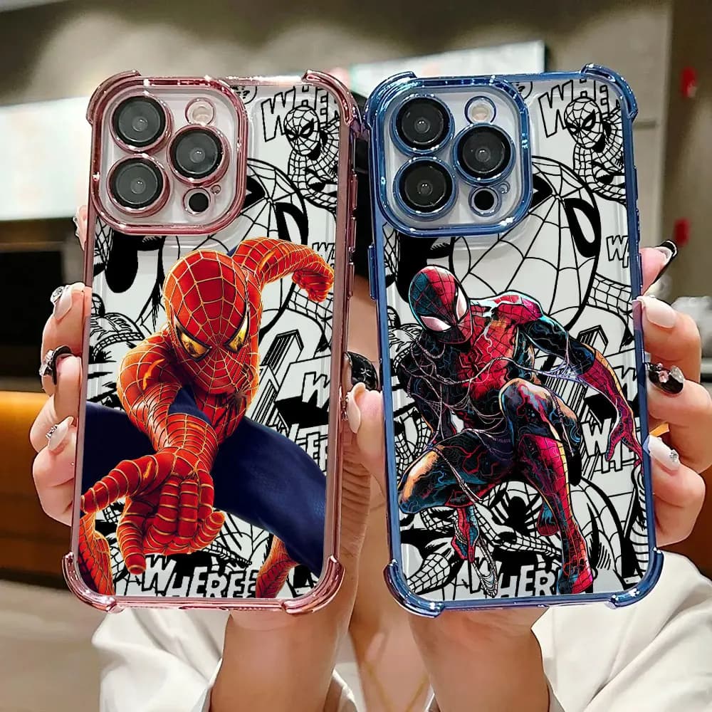 Custodia antiurto Marvel Spider-Man per iPhone 17 Air, 16, 15, 14, 11, 12, 13 Pro Max, 16e, 17E, 15 Plus, 13 Mini