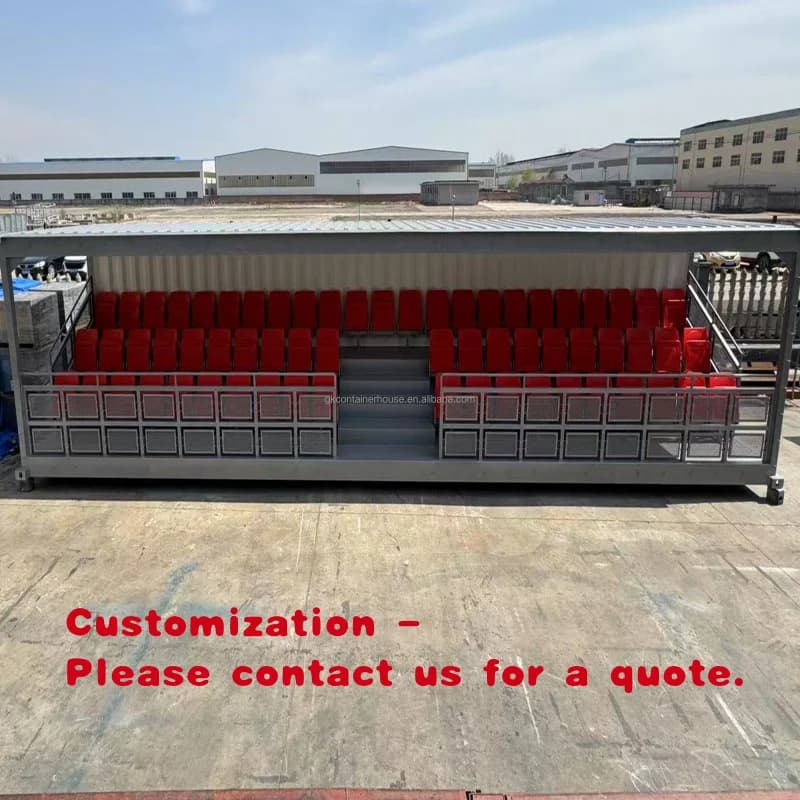 Container portatile per tribune da stadio, gradinate per eventi sportivi, container per posti a sedere portatili.