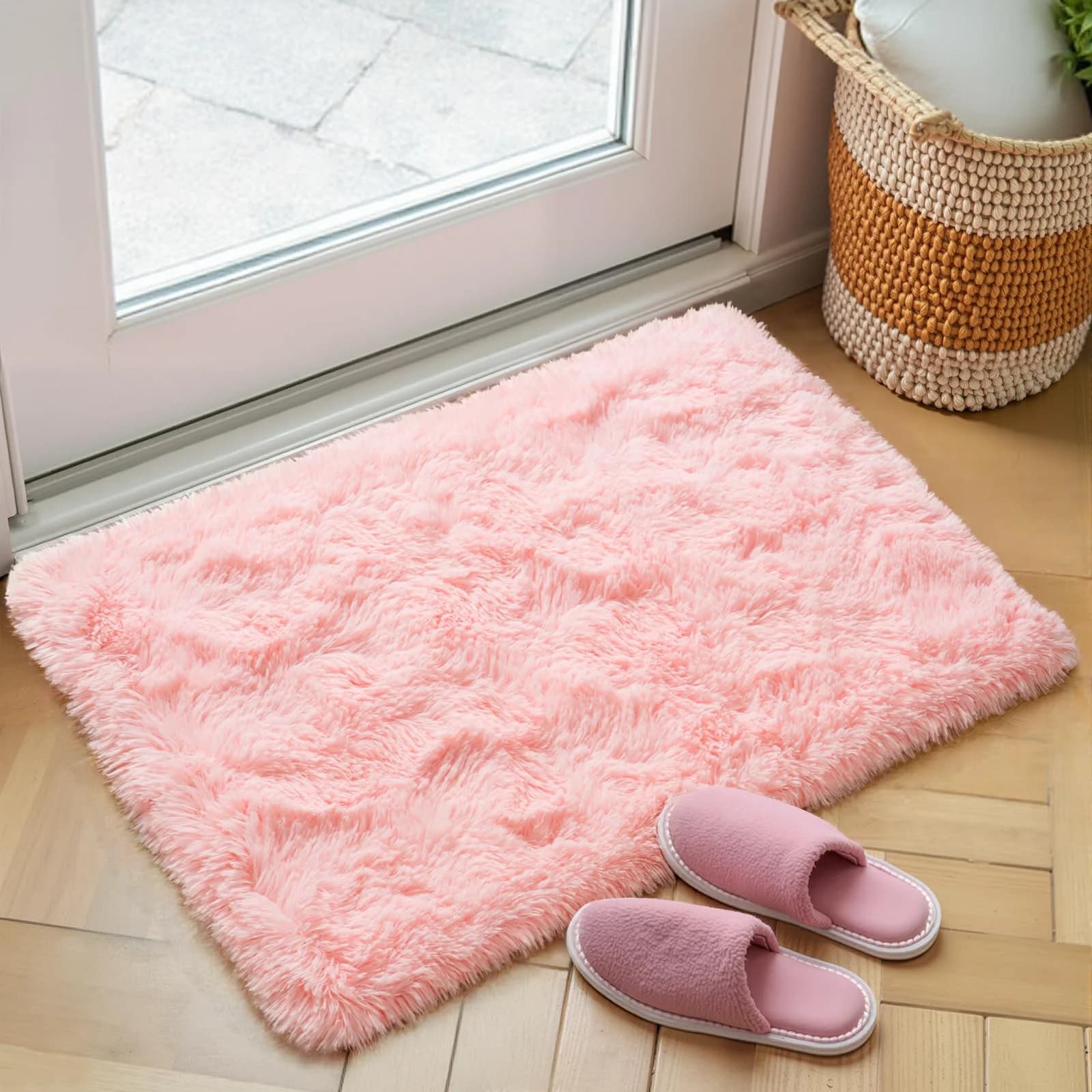 Shaggy VIKAMA Carpet for Entrance, Bathroom and Door, Absorbent, Soft Bedroom Mat for Home Furniture