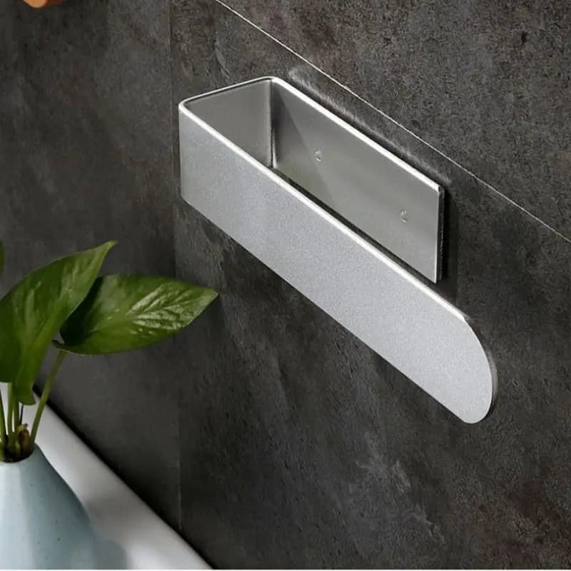 Portasciugamani in alluminio spaziale senza foratura Portasciugamani da bagno Appendiabiti da parete per armadio da cucina Porta in vetro Lavabo laterale