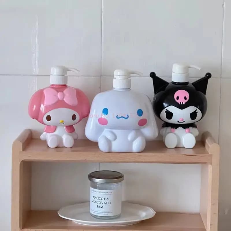 Bottiglie di ricarica Sanrio Hello Kitty Cinnamoroll Kuromi, dispenser per balsamo, contenitori ricaricabili per sapone liquido