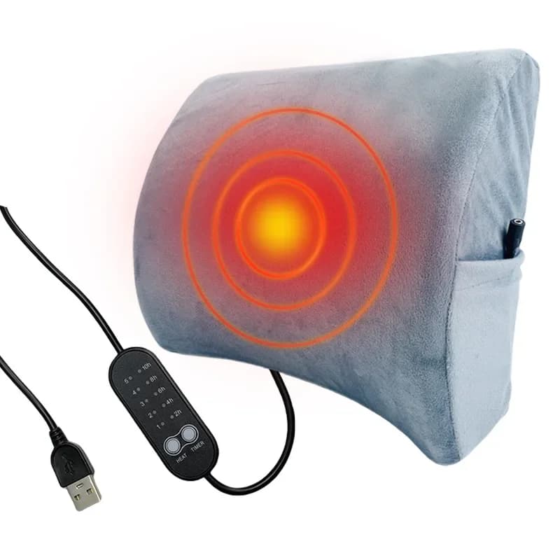 Cuscino riscaldato Riscaldamento USB Schiuma di memoria morbida Riscaldamento USB Supporto lombare Supporto per la vita Cuscino per impacco caldo Schienale antidolorifico