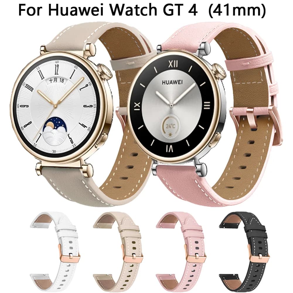 Cinturino in pelle da 18 mm per Huawei Watch GT 4 Bracciale da 41 mm per Huawei Watch GT5 41mm/GT 5 Pro 42mm Cinturino Smartwatch