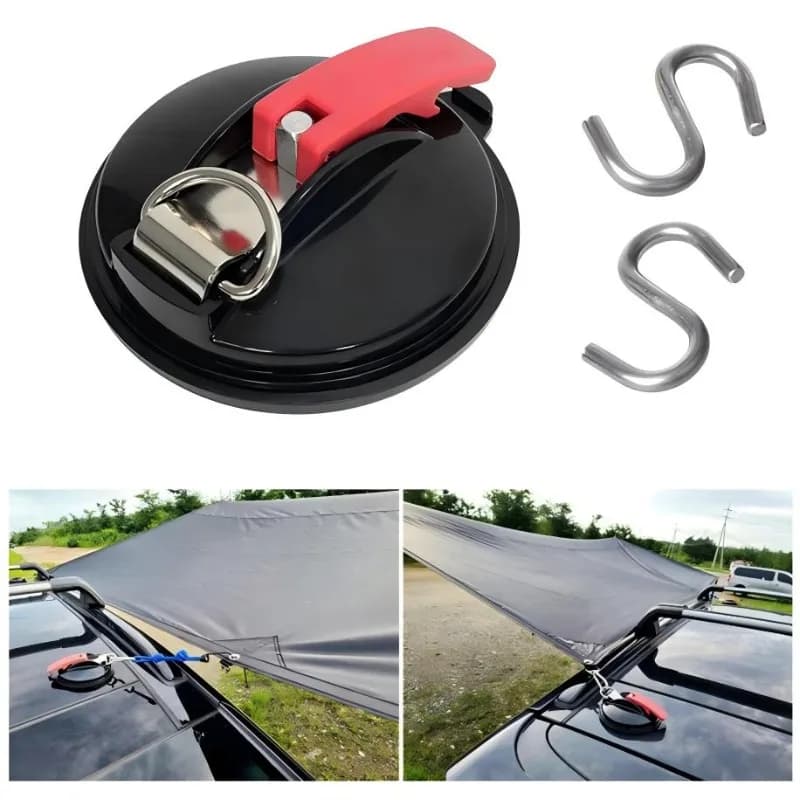 Set of 2 Vacuum Suction Cup Anchors with Fixing Hooks for Heavy Duty Car Watch Straps, Also Suitable for Car Bathrooms