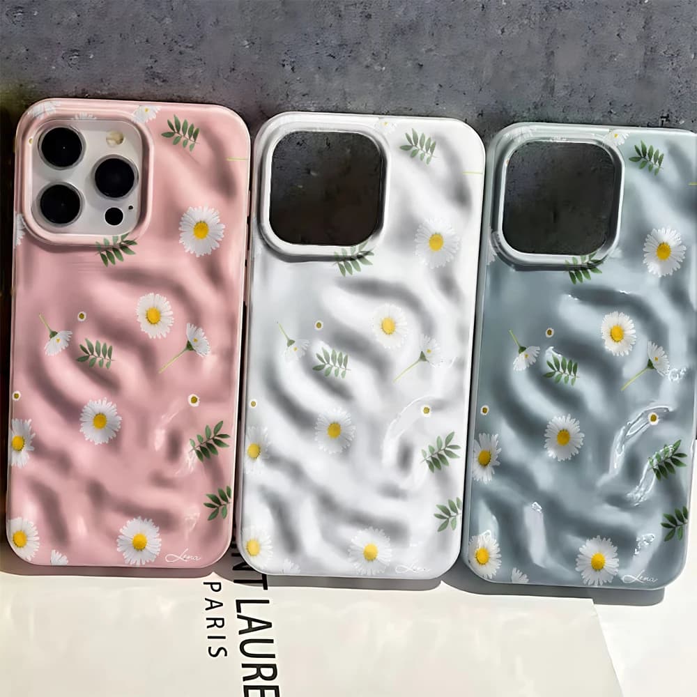 Daisy Shadow Phone Case For Iphone 16 15 14 13 12 11 Pro Max 16 Plus 17 Air Creative Silicone Soft Spiral Pattern Cover