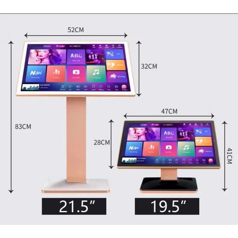 Costruzione in metallo professionale per macchina karaoke Android 13 da 19,5 pollici con brani sullo schermo con sintonizzazione automatica e caratteristiche KTV