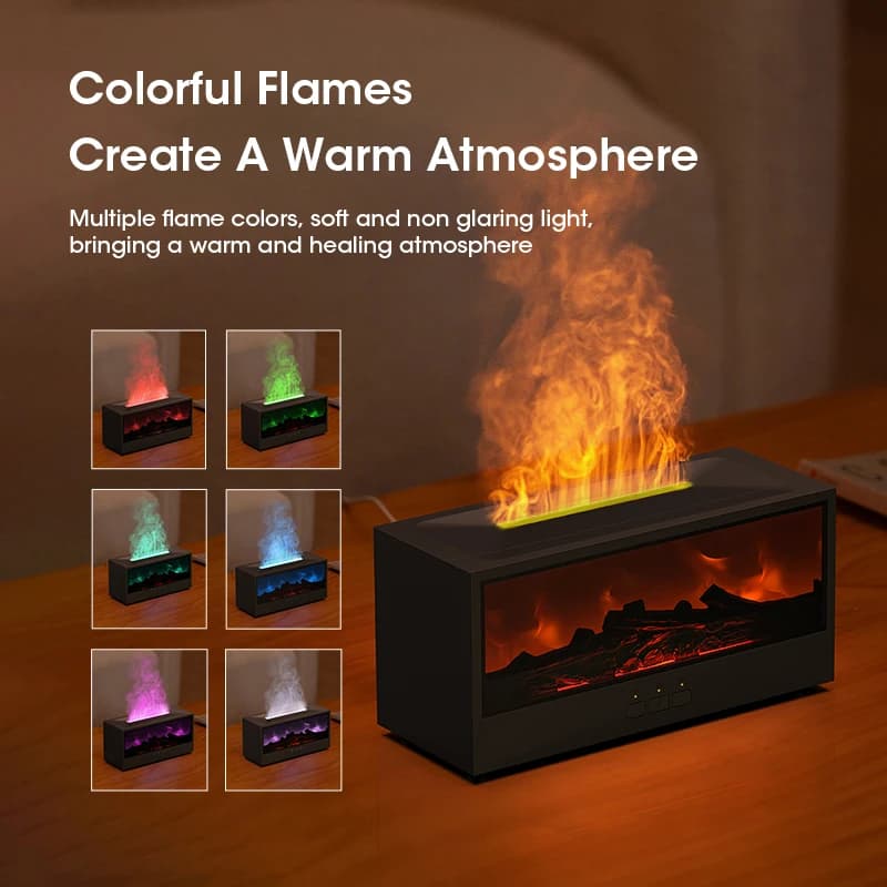 Diffusore di Aromi con Effetto Fiamma da 150ml, Umidificatore d'Aria con Telecomando, Spegnimento Automatico Senza Acqua, Regalo Creativo per Casa e Stanza
