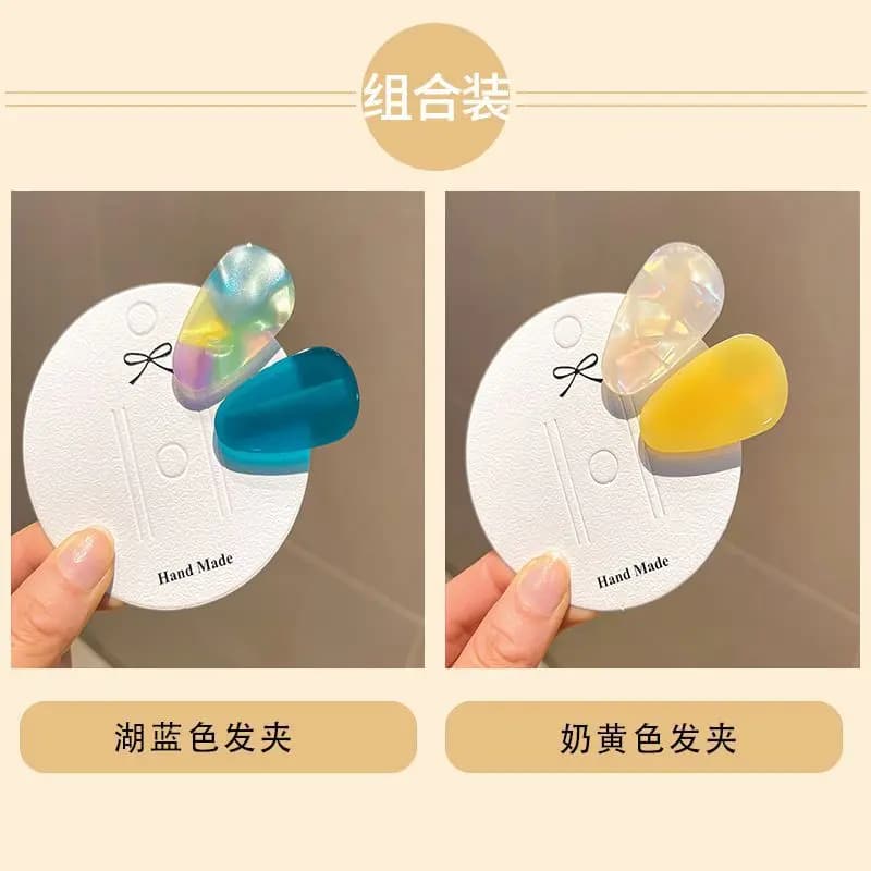 Teardrop shapeAcetate Vintage Hairpin Fashion Side Bangs Hair Clips Duckbill Clip Girl Broken Hair Clip Barrettes Accessories
