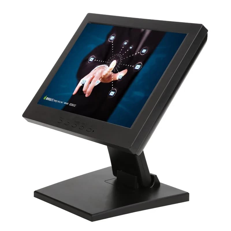 Monitor touch screen da 12 pollici con risoluzione 1024 x 768, formato 4:3, per supermercati, con HDMI+USB+VGA