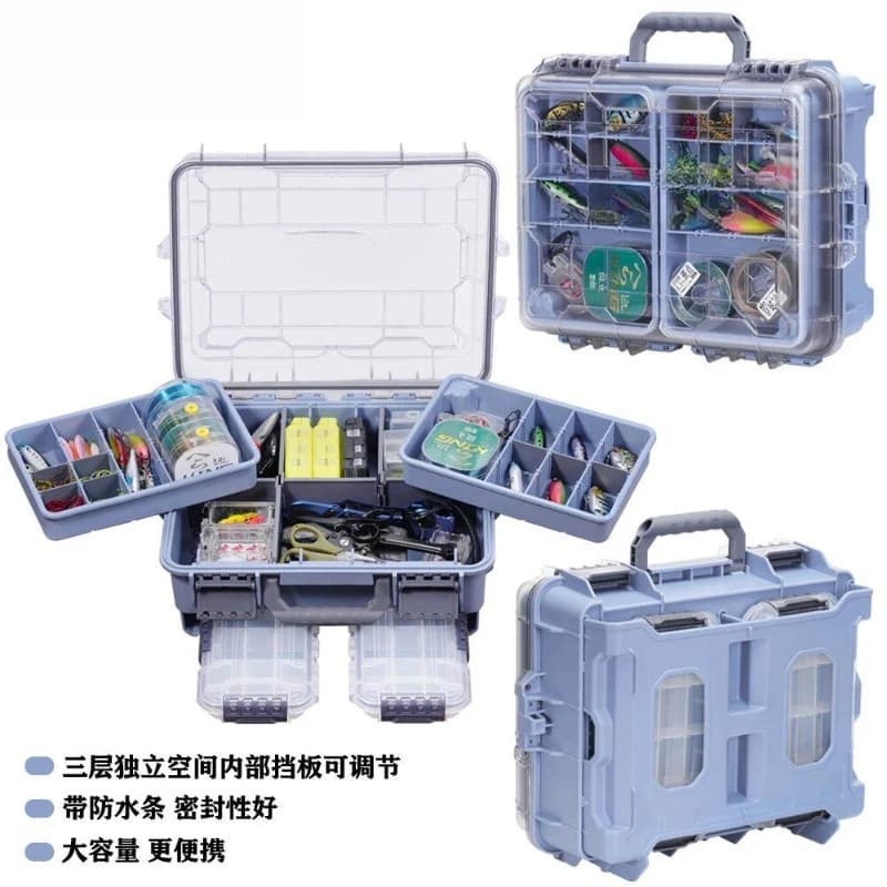 Thickened Portable Multifunctional Fishing Tackle Storage Box Tool Box Anti‑drop Fishing Organizer for Outdoor Activity