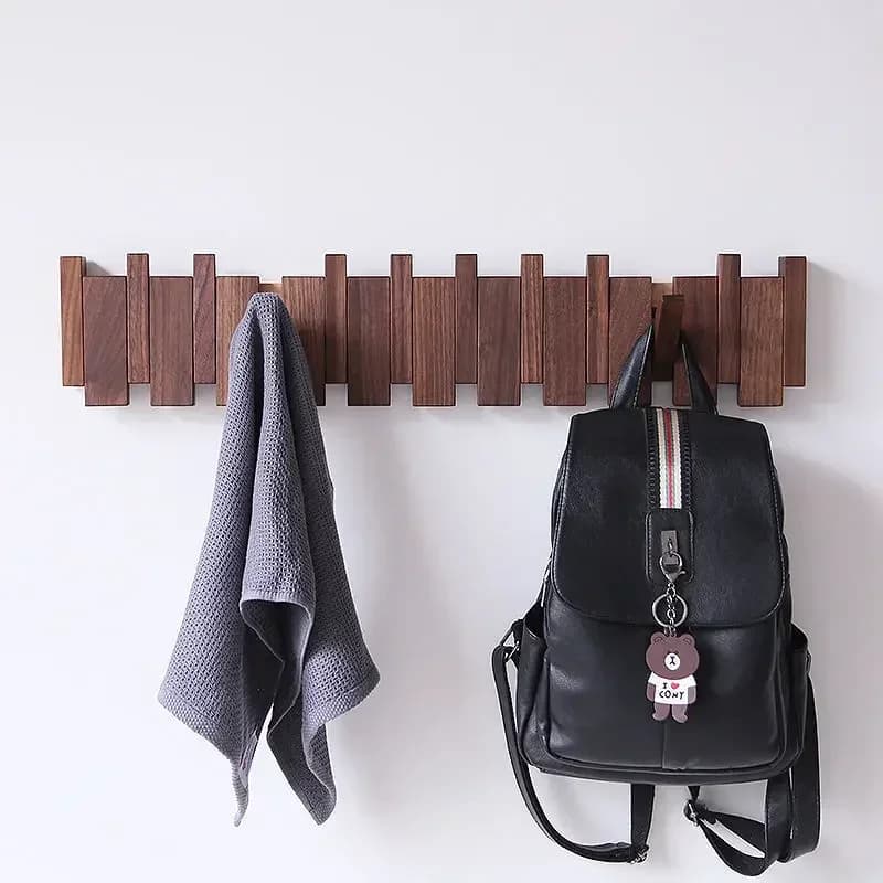 Wall hanger in black walnut Hangers in solid wood Dropshipping Clothes rack for entrance door Decorations for home Furniture Ds