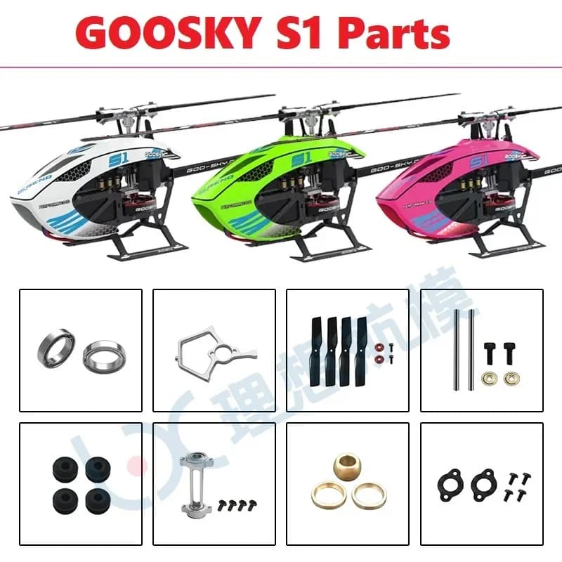 Lista Ricambi per Elicottero RC GOOSKY S1 LEGEND 3D: Accessori, Tettuccio, Pale Principali, Motore, Viti di Atterraggio, Batteria, Eliche